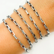 Oxidized Sterling Silver Diamond Cut Box Link Chain